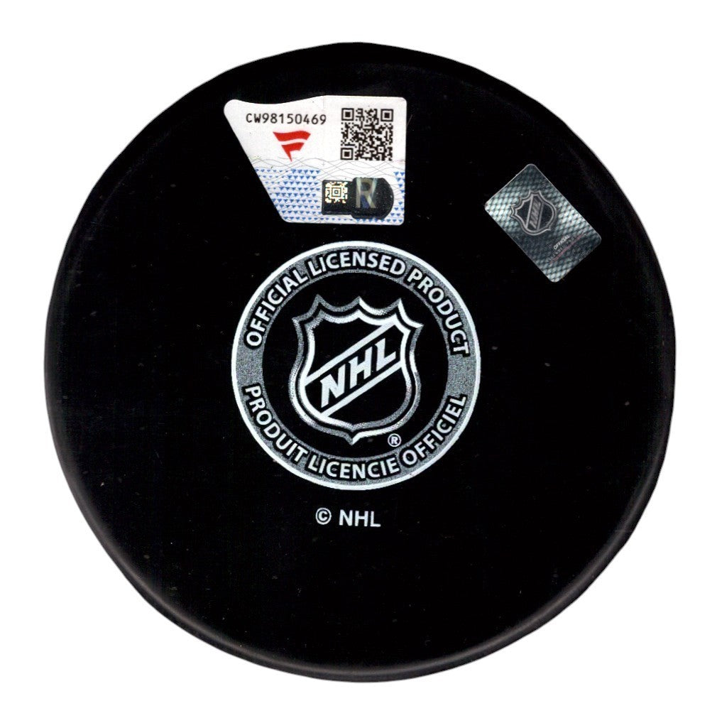 Quinn Hughes Signed Minnesota Wild Logo Puck w/ State of Hockey Fanatics COA1