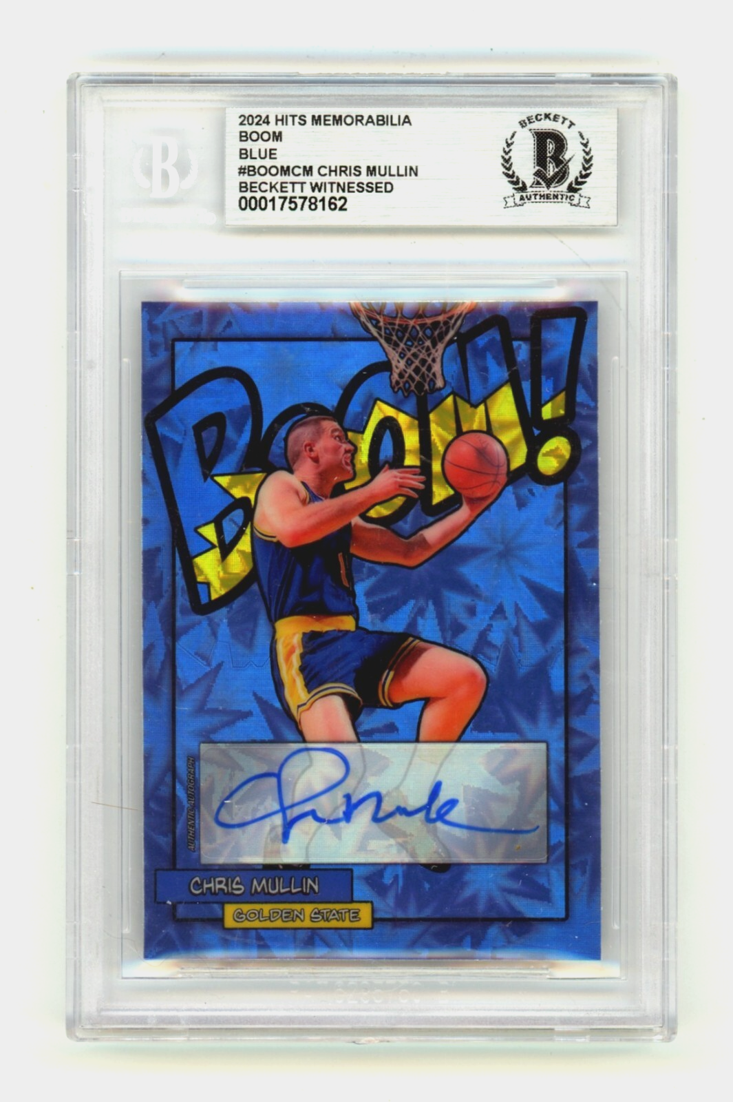 Chris Mullin 2024 Hits Memorabilia BOOM Blue /5 Signed BGS BAS Auto Golden State0