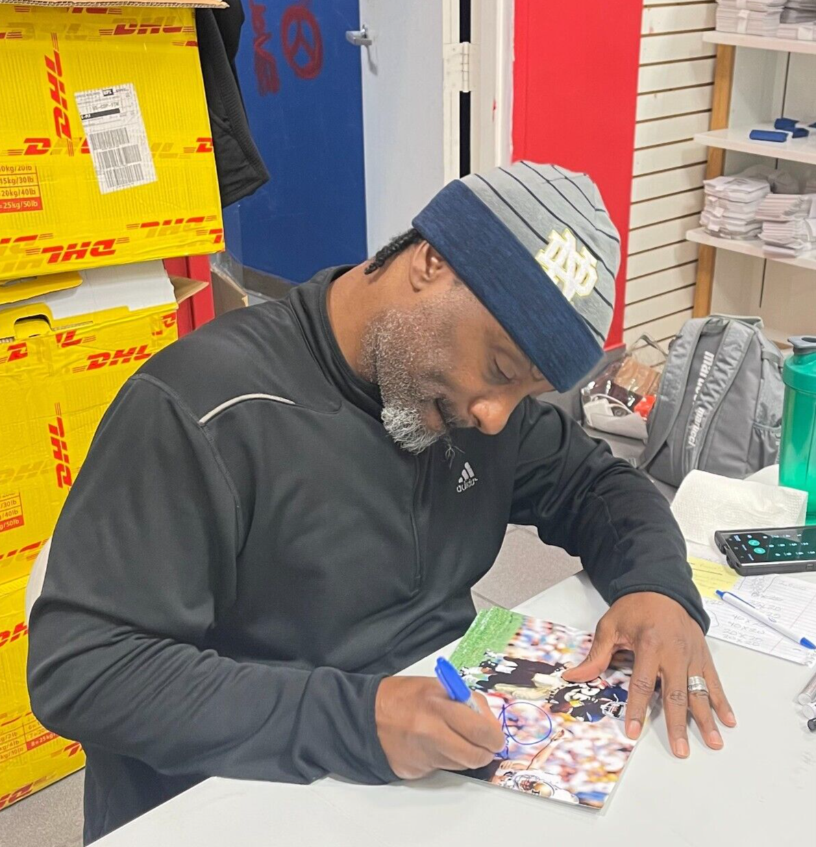 Raghib Rocket Ismail Signed Notre Dame 8x10 Photo Beckett Witness BAS COA #21