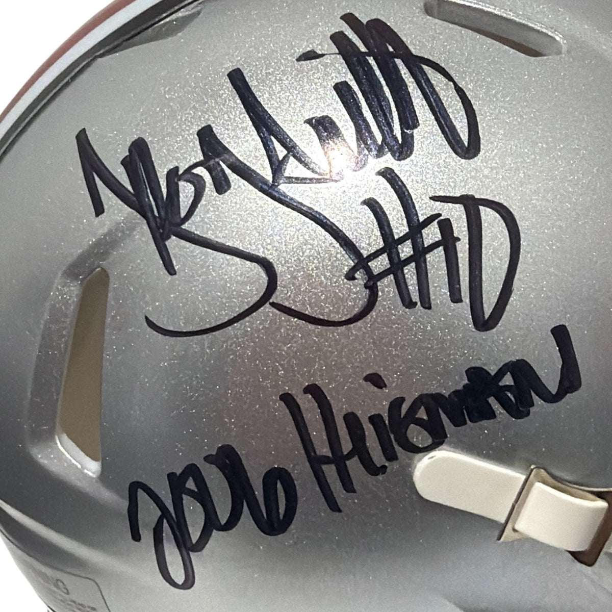 Troy Smith Signed Ohio State Mini Helmet w/ 2006 Heisman JSA Witness COA1