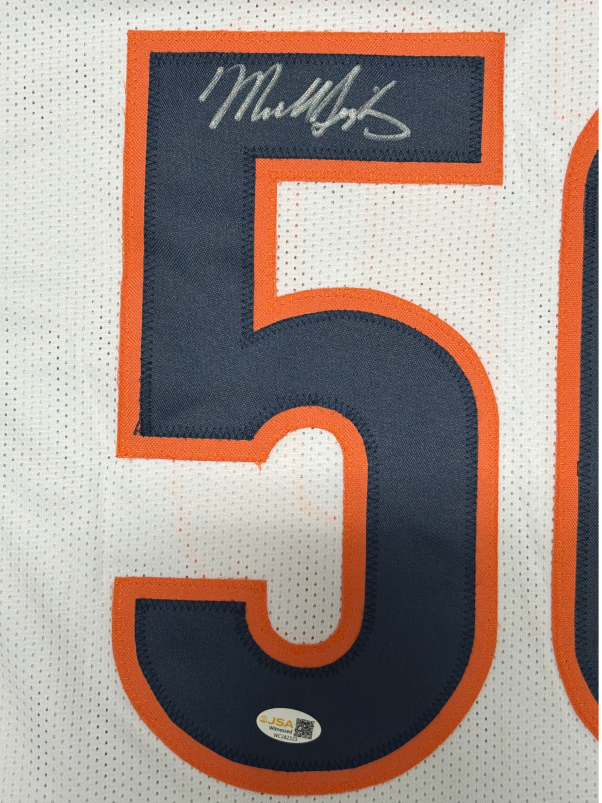 Mike Singletary Signed Chicago Bears Custom Jersey  w/ Full Name JSA Witness COA1