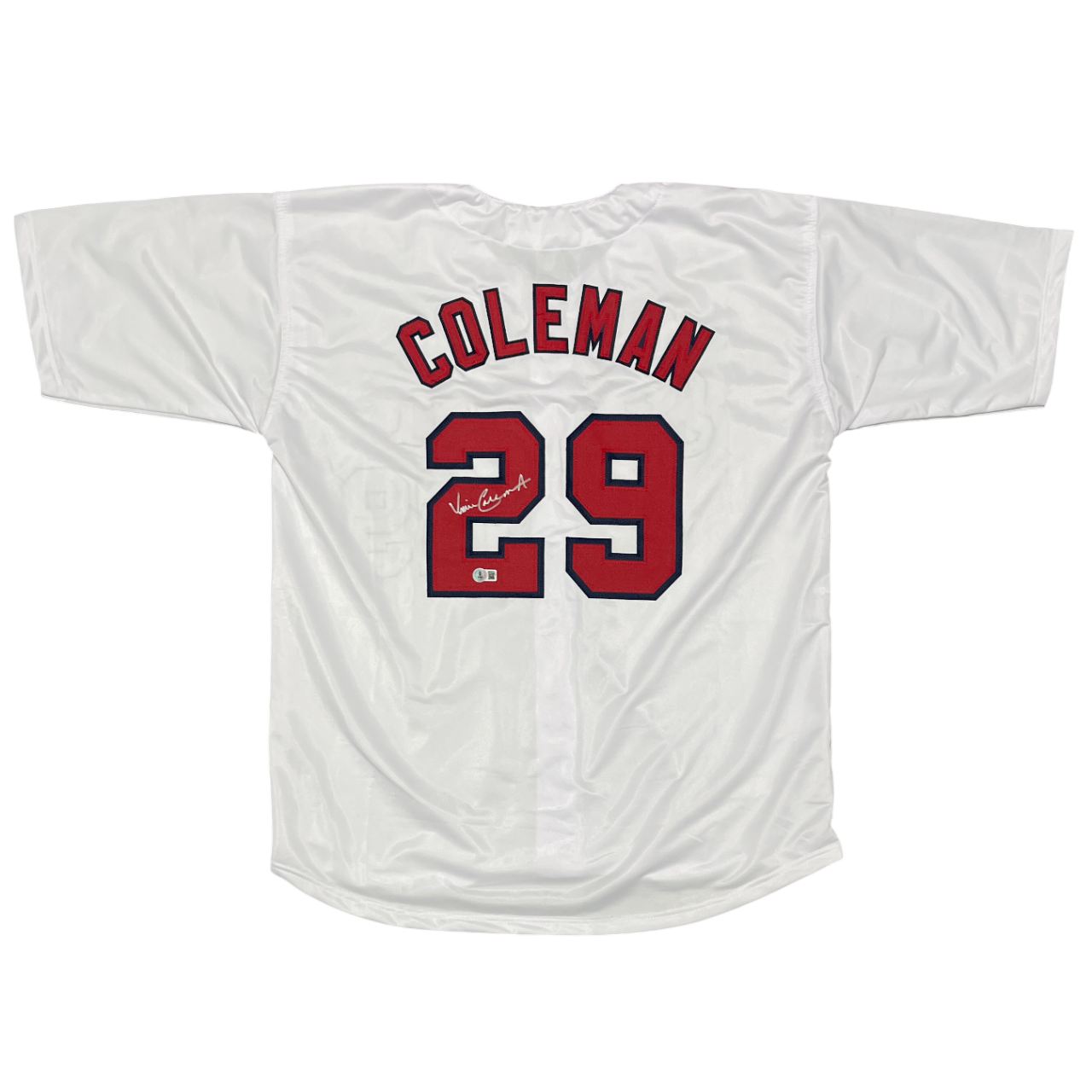 Vince Coleman Signed St Louis Cardinals Custom Jersey Beckett Witness BAS COA0