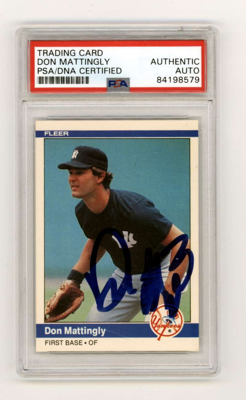 Don Mattingly 1984 Fleer #131 Rookie RC Signed PSA Authentic Auto NY Yankees0