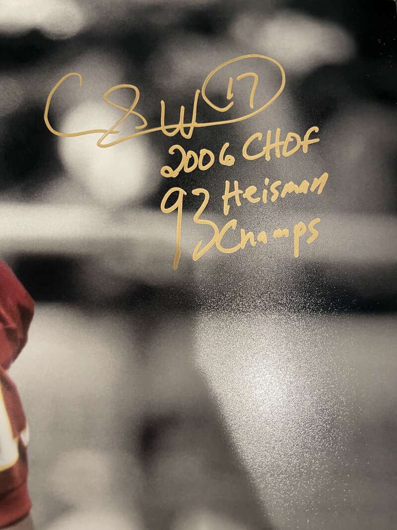 Charlie Ward Signed 16x20 Photo w/ 2006 CHOF 93 Heisman Champs FSU PSA COA1