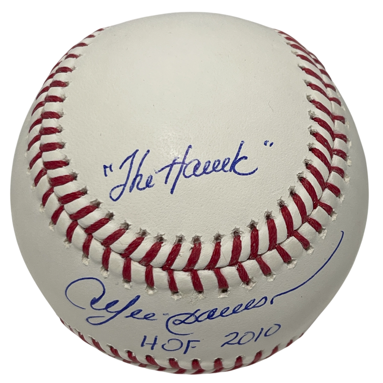 Andre Dawson Signed Rawlings ROMLB Baseball w/ 4 Ins Stat Beckett Wit BAS COA1