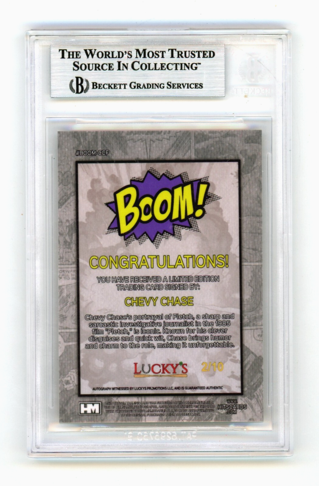 Chevy Chase Fletch 2024 Hits Memorabilia BOOM Gold/10 Signed BGS BAS Auto1