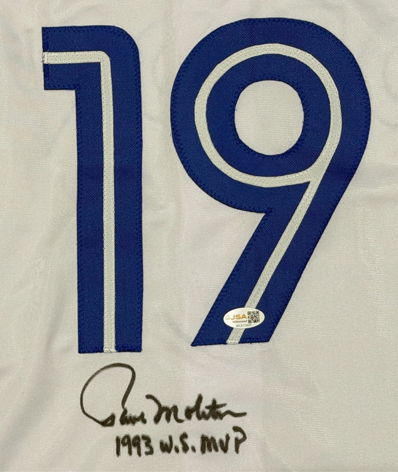 Paul Molitor Signed Toronto Blue Jays Custom Jersey w/ 1993 WS MVP JSA Wit COA1
