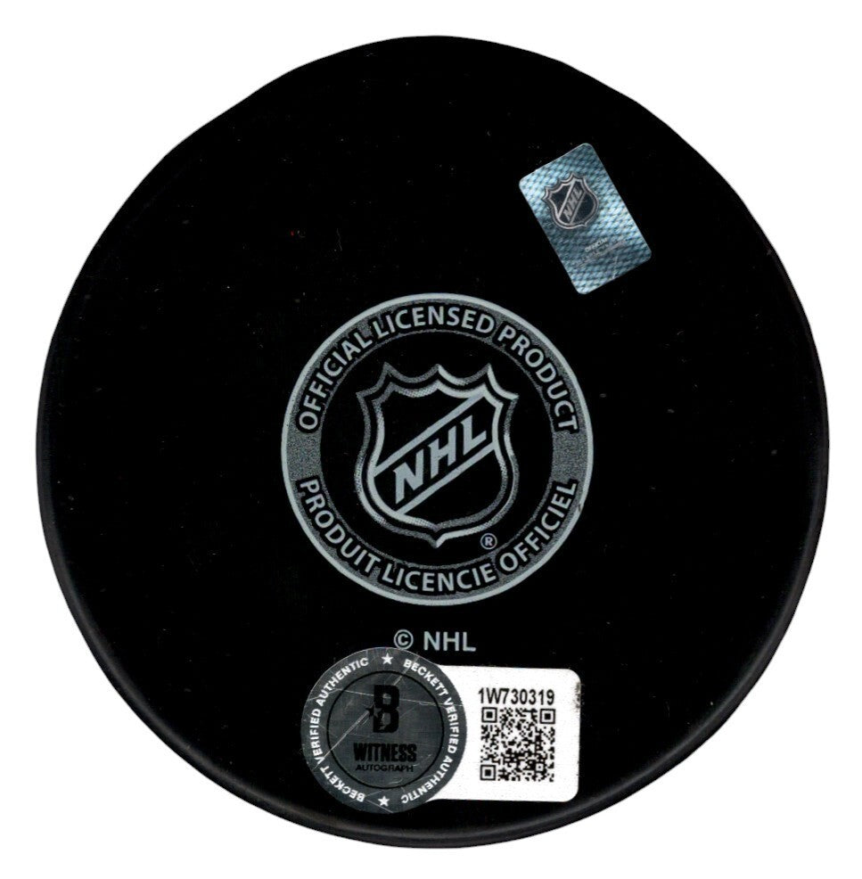 Miro Heiskanen Signed Autographed Dallas Stars Logo Puck Beckett Witness BAS COA1