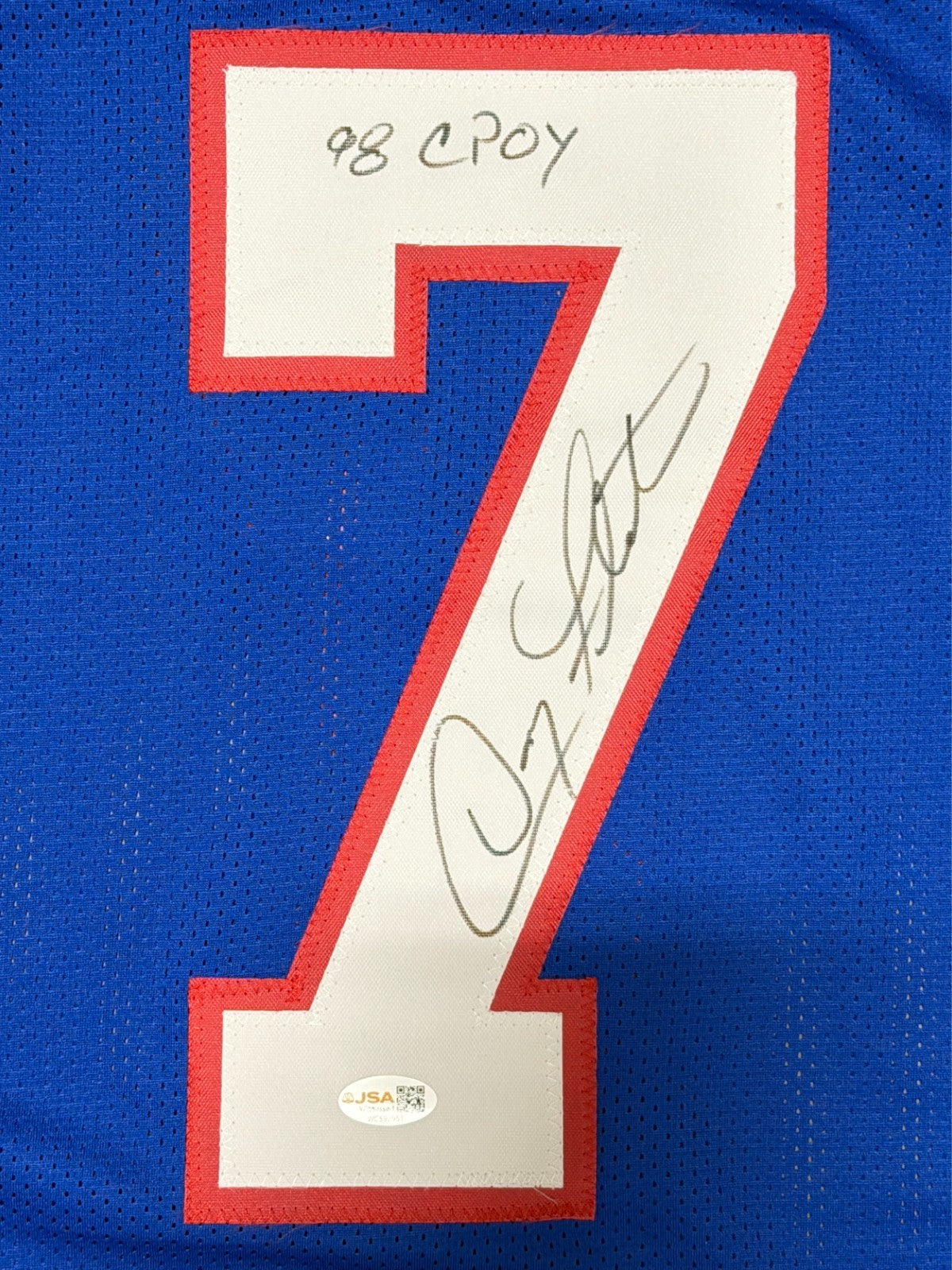 Doug Flutie Signed Buffalo Bills Custom Jersey w/ 98 CPOY JSA Witness COA1