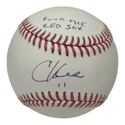 Chuck Knoblauch Signed ROMLB Baseball w/ F**k The Red Sox JSA Witness COA0