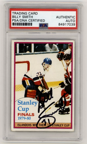Billy Smith 1980-81 Topps #264 SC Finals Signed PSA Authentic Auto Islanders HOF0