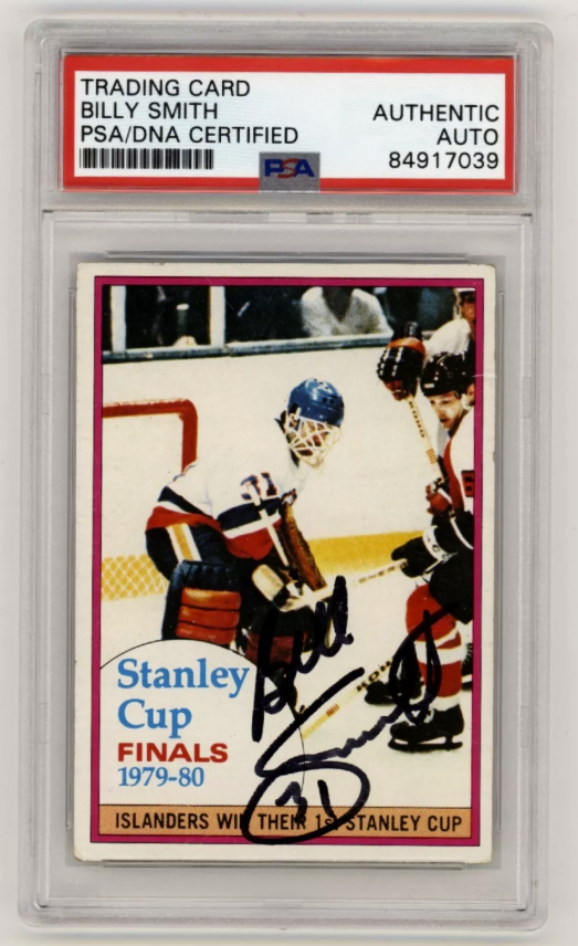 Billy Smith 1980-81 Topps #264 SC Finals Signed PSA Authentic Auto Islanders HOF0