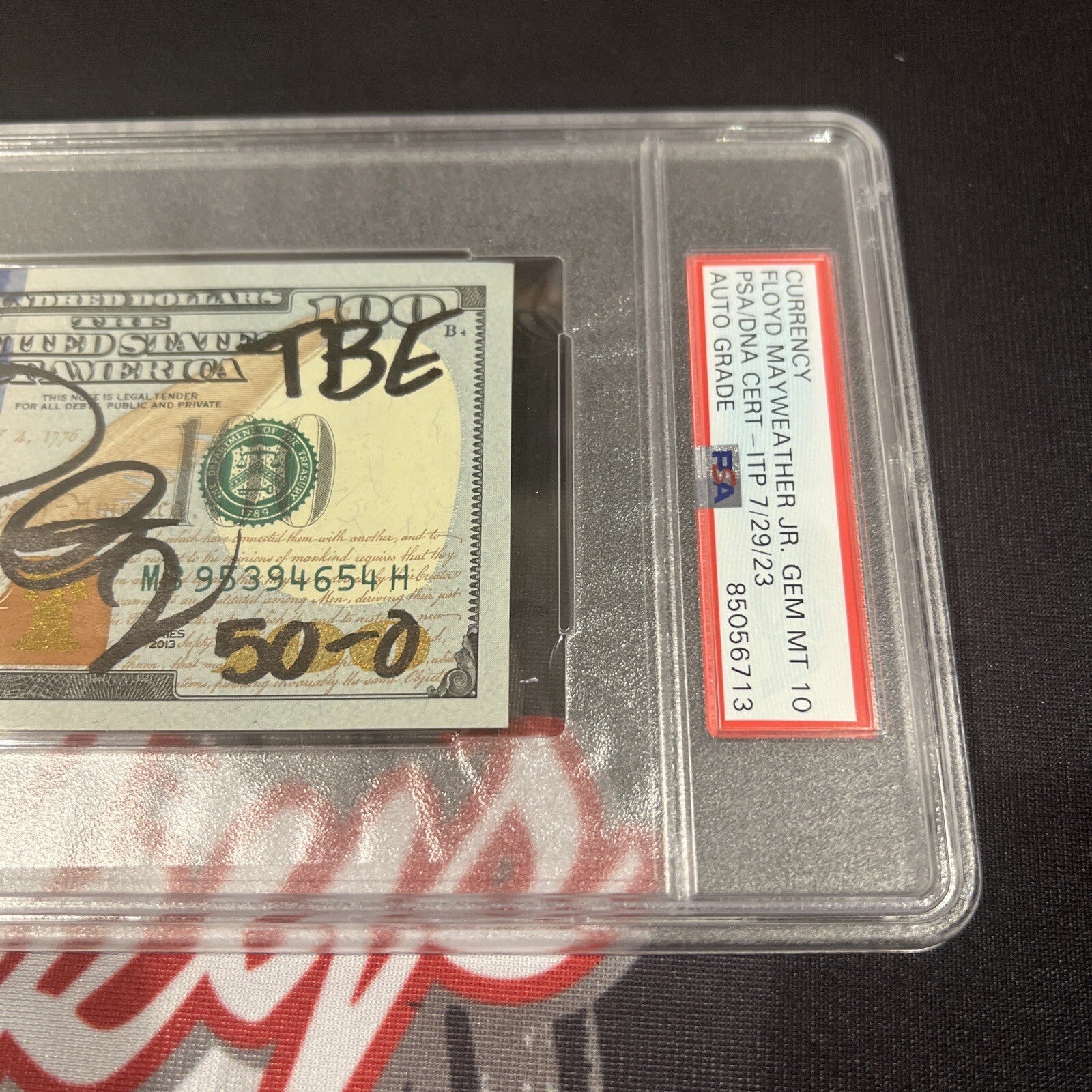 Floyd Mayweather Jr Signed $100 Bill US Currency x4 Inscriptions PSA 10 Auto E3