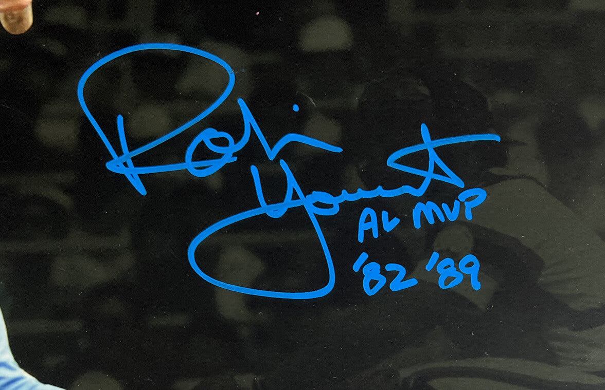 Robin Yount Signed Framed Brewers 11x14 Photo w/ AL MVP 82-89 JSA WIT COA1
