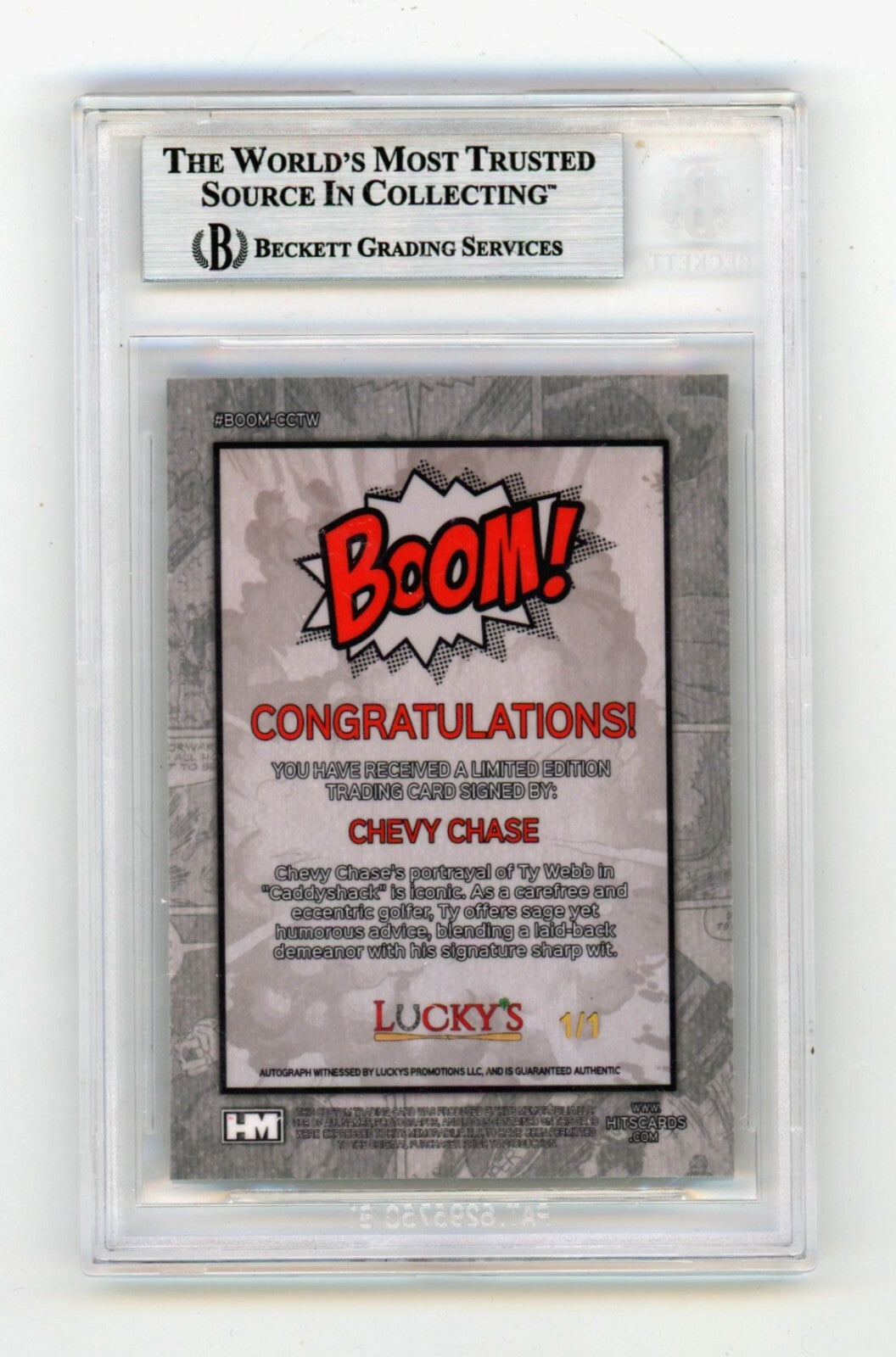 Chevy Chase Ty Webb 2024 Hits Memorabilia BOOM Super 1/1 Signed BGS BAS Auto1