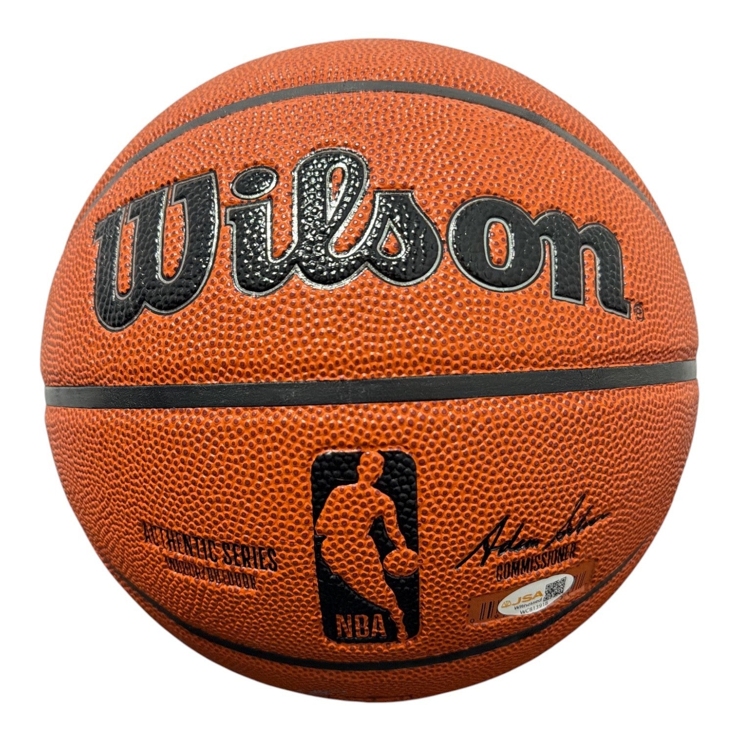 Marcus Camby Latrell Sprewell Larry Johnson Signed Wilson Basketball JSA W COA5