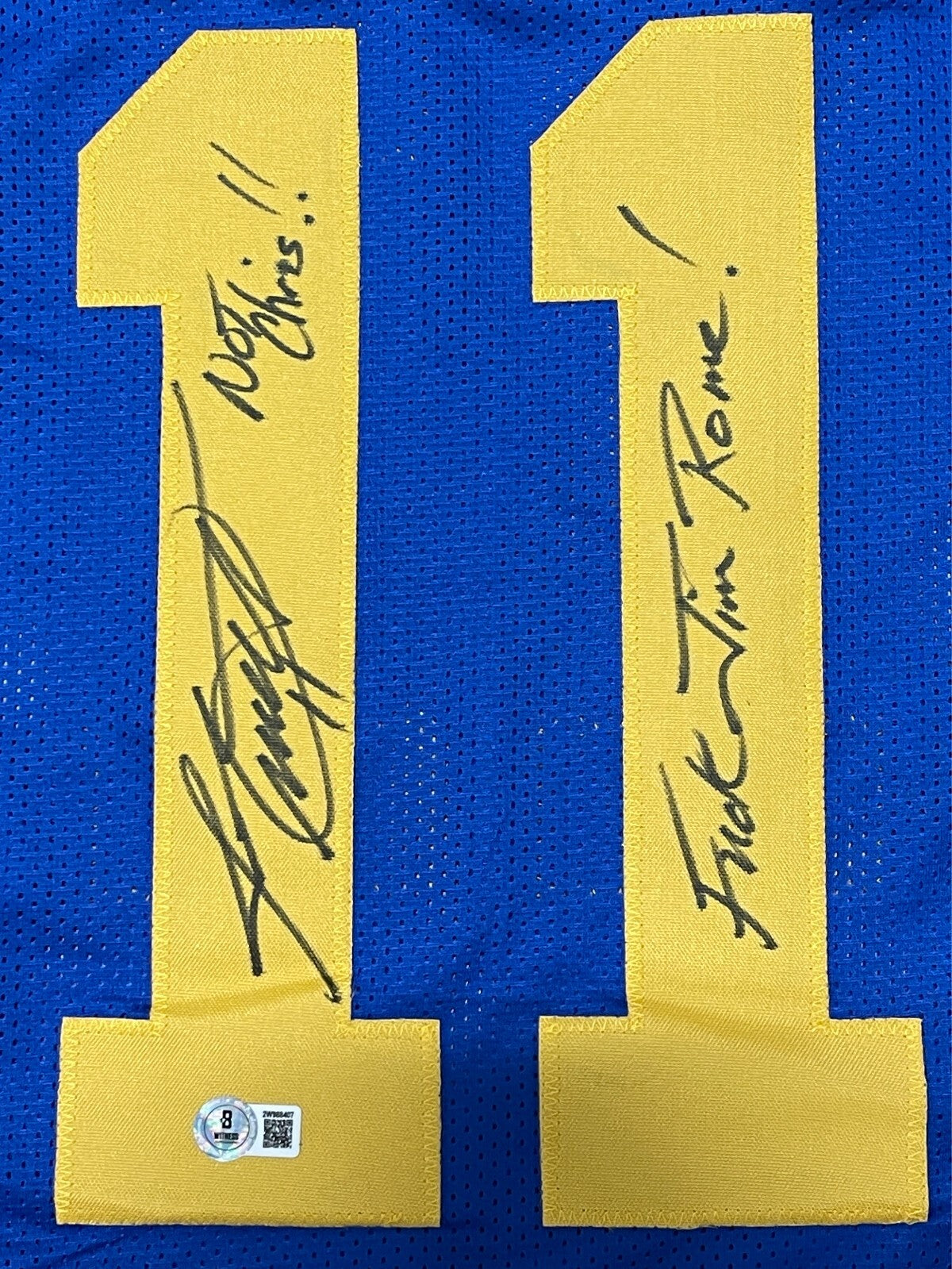 Jim Everett Signed Rams Custom Jersey w Not Chris F** Jim Rome Beckett W BAS COA1