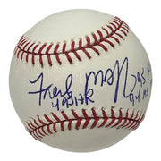 Fred McGriff Signed Autographed ROMLB Baseball w/ 3x Insc JSA COA Braves0