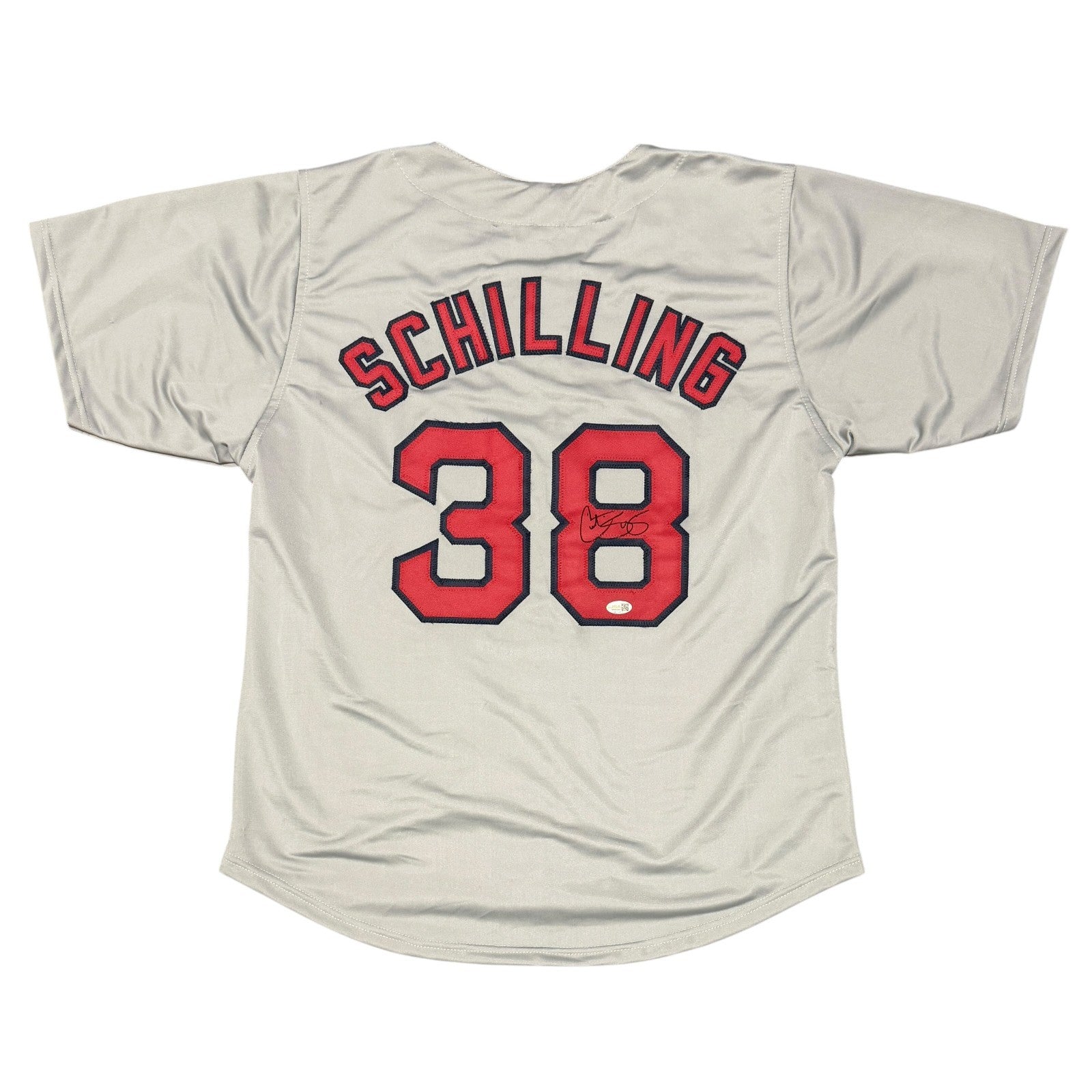 Curt Schilling Signed Autographed Boston Red Sox Custom Jersey JSA Witness COA0