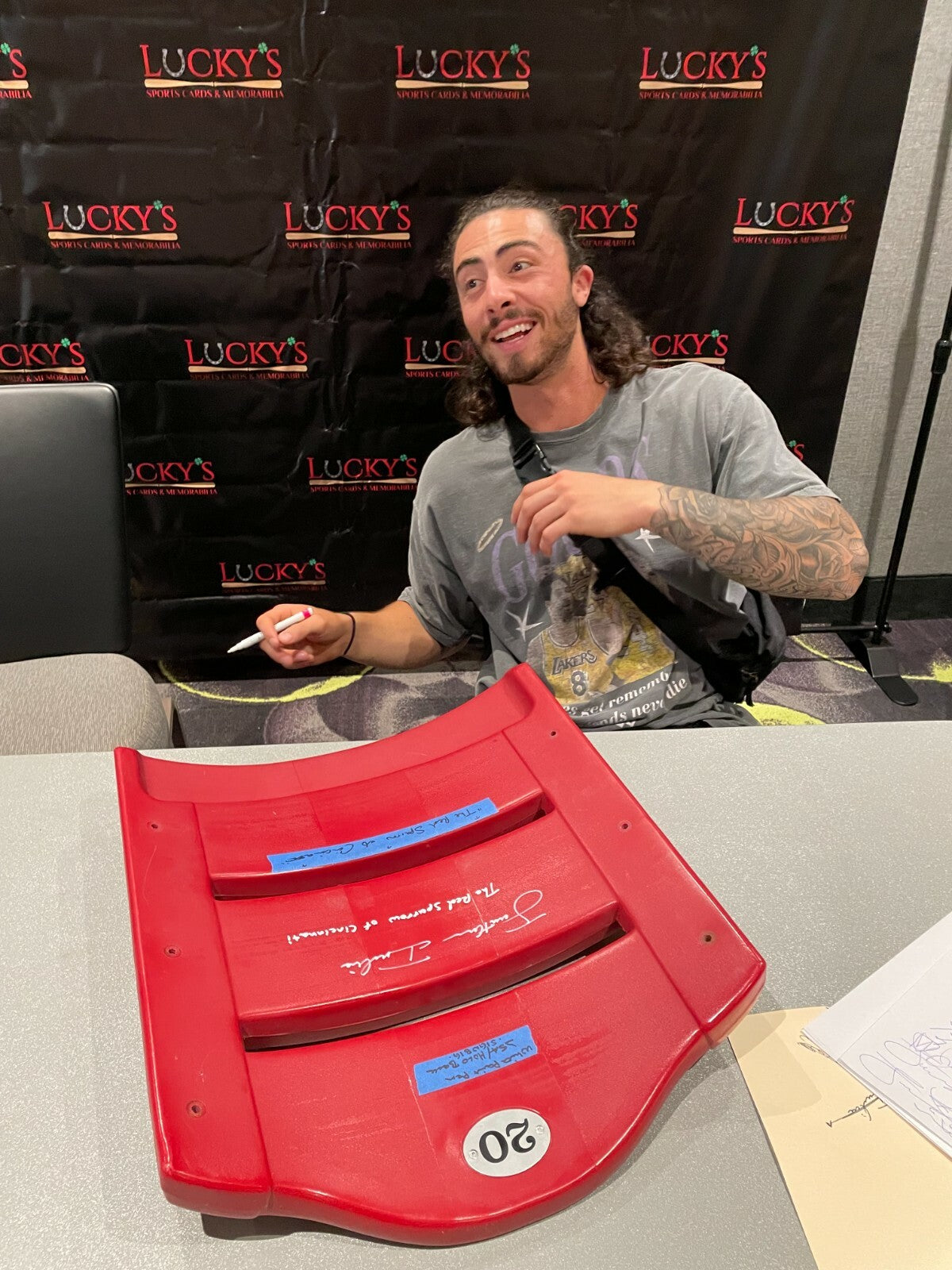 Jonathan India Signed Auto Reds GABP Seat Back JSA W COA + HOLO Red Sparrow Ins.2