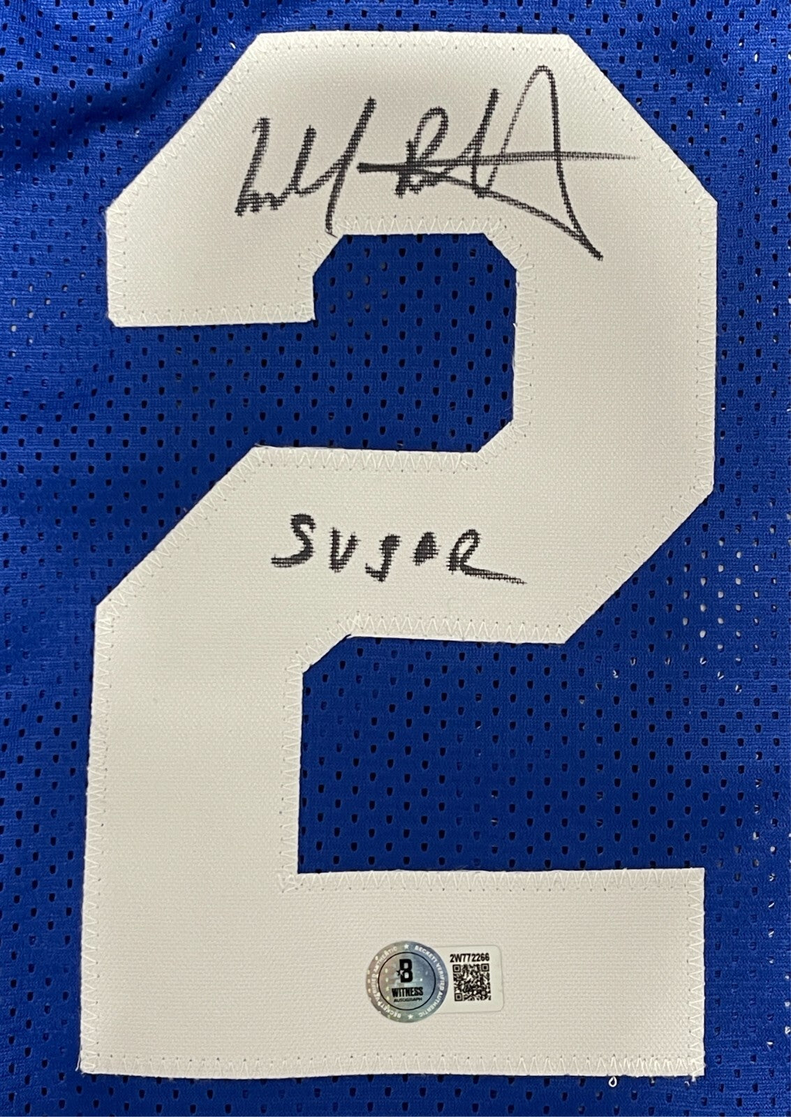 Micheal Ray Richardson Signed Sugar Nets Custom Jersey Insc Beckett W BAS COA1