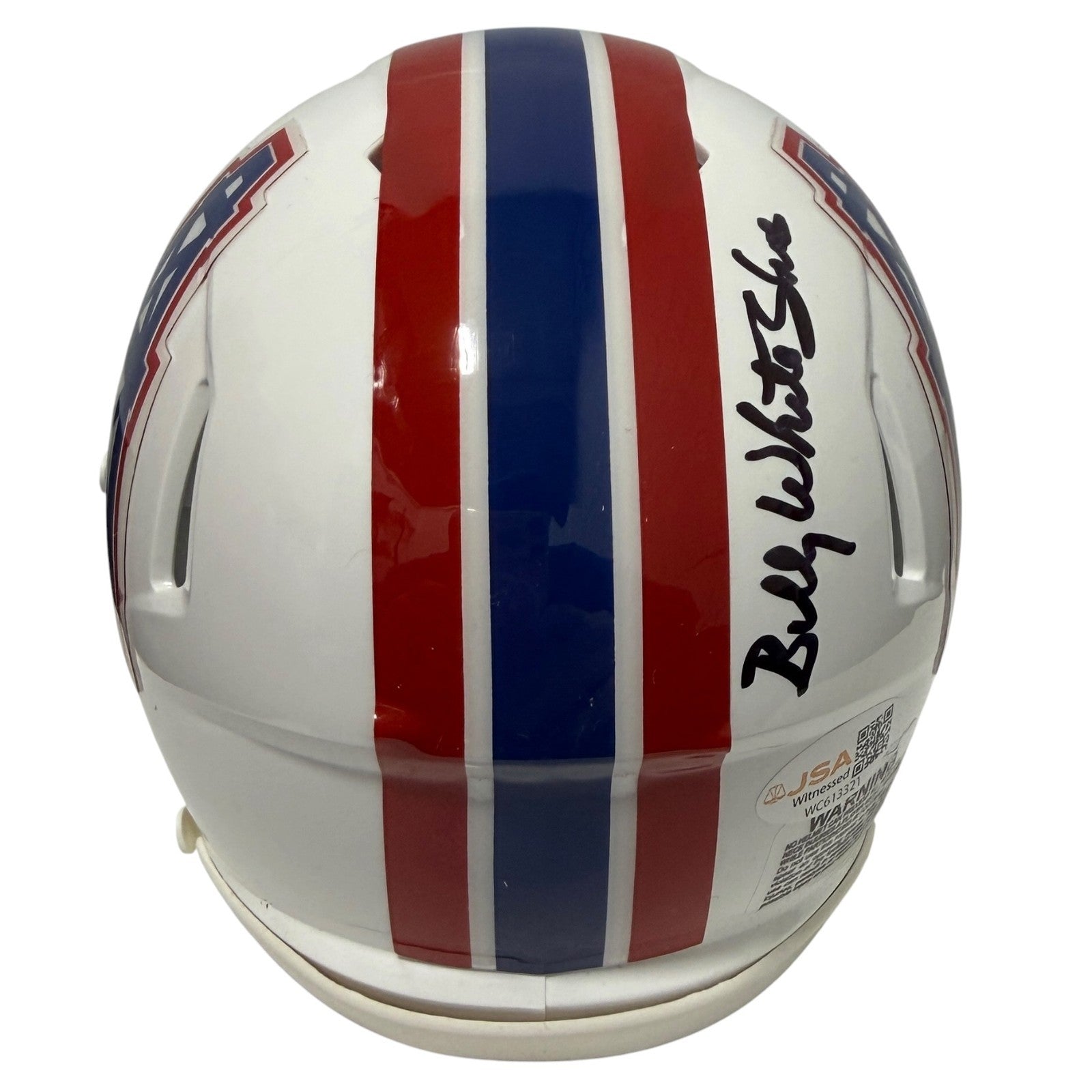 Billy White Shoes Johnson Signed Houston Oilers Speed Mini Helmet JSA Wit COA2
