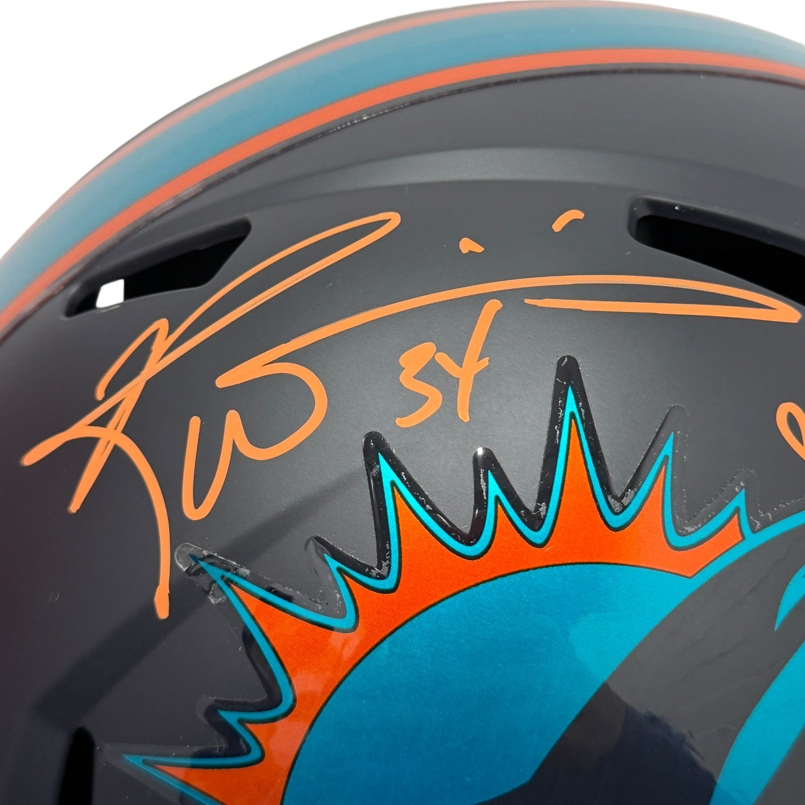 Ricky Williams Signed Dolphins Rivalries FS Full Size Helmet Weed Insc JSA W COA1