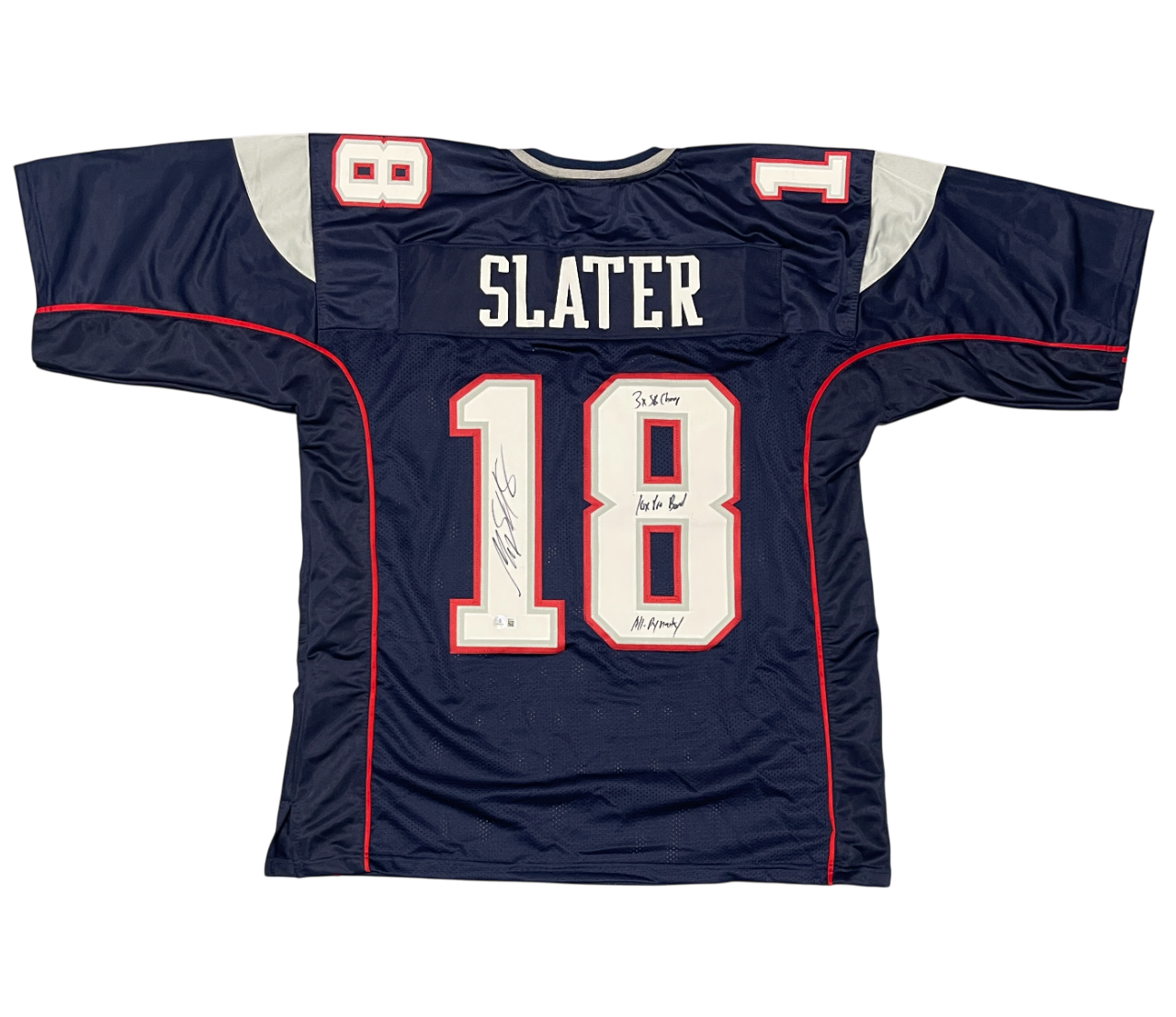 Matthew Slater Signed New England Patriots Custom Jersey 3x Ins Beckett BAS COA0