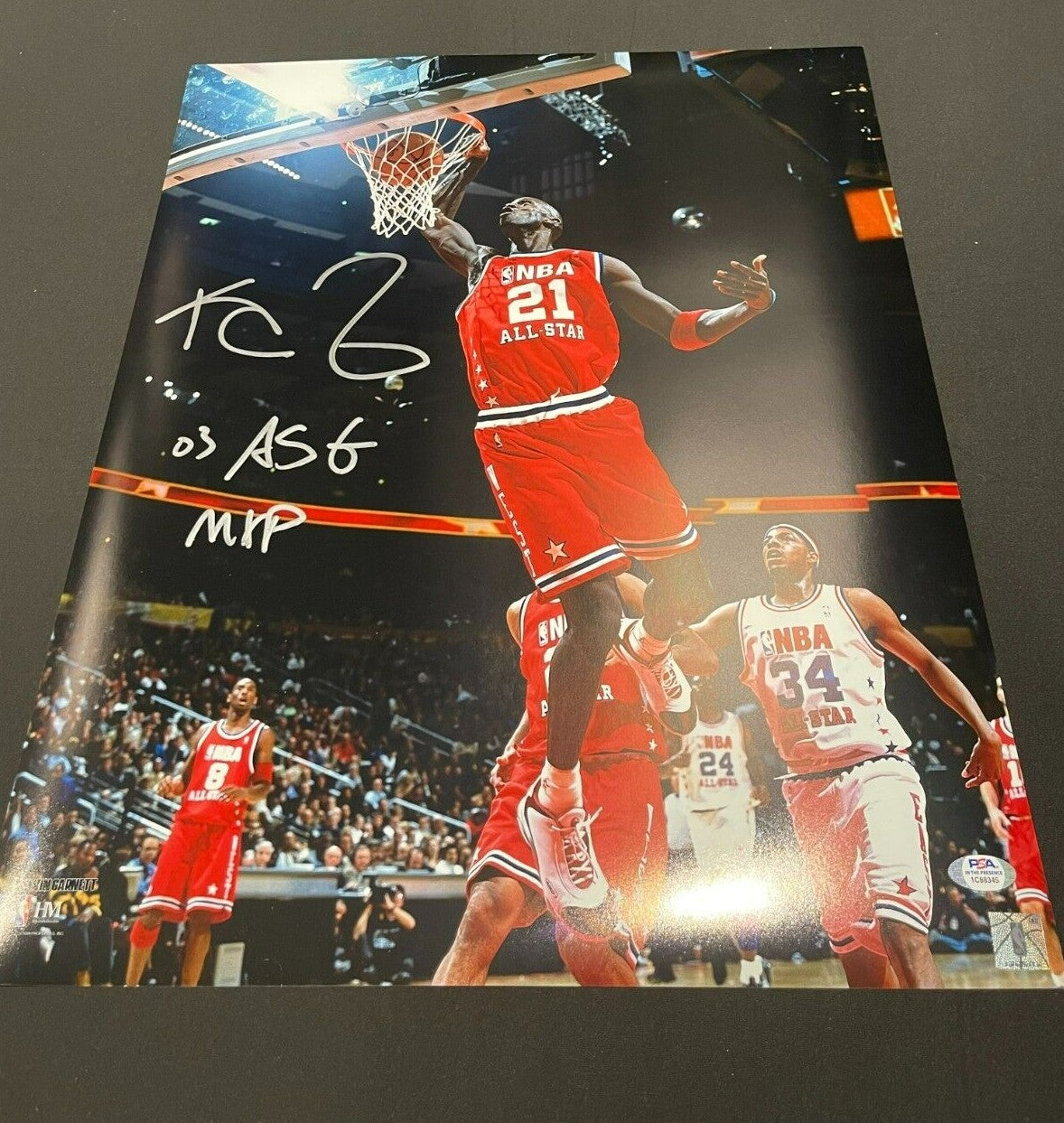 Kevin Garnett Signed Auto NBA ALL STAR 16x20 Photo "03 ASG MVP" PSA ITP COA0
