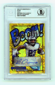 Rico Dowdle 2024 Hits Memorabilia BOOM Gold /10 Signed BGS BAS Auto Cowboys0