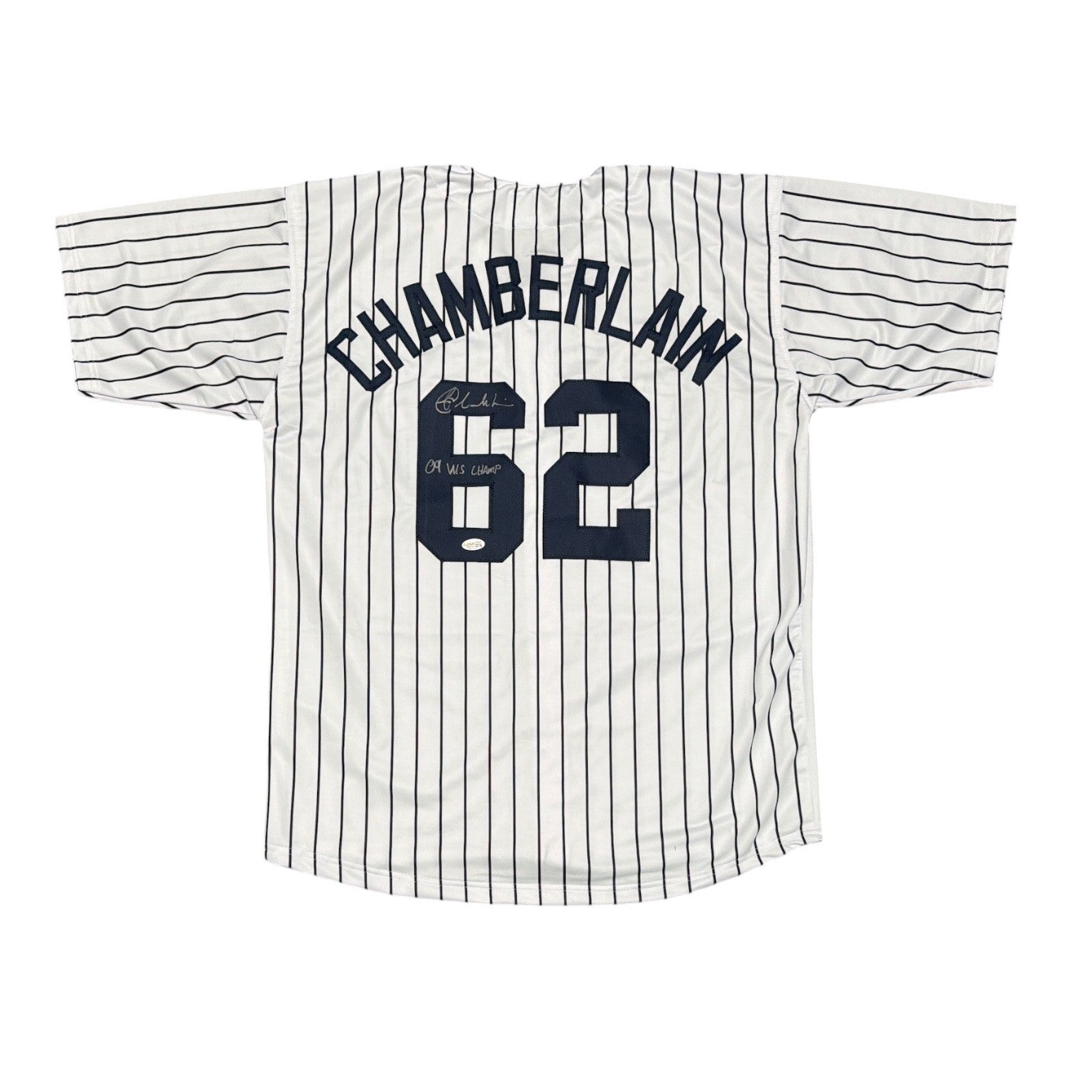 Joba Chamberlain Signed Yankees Custom Jersey w/ 09 WS Champs JSA Witness COA0