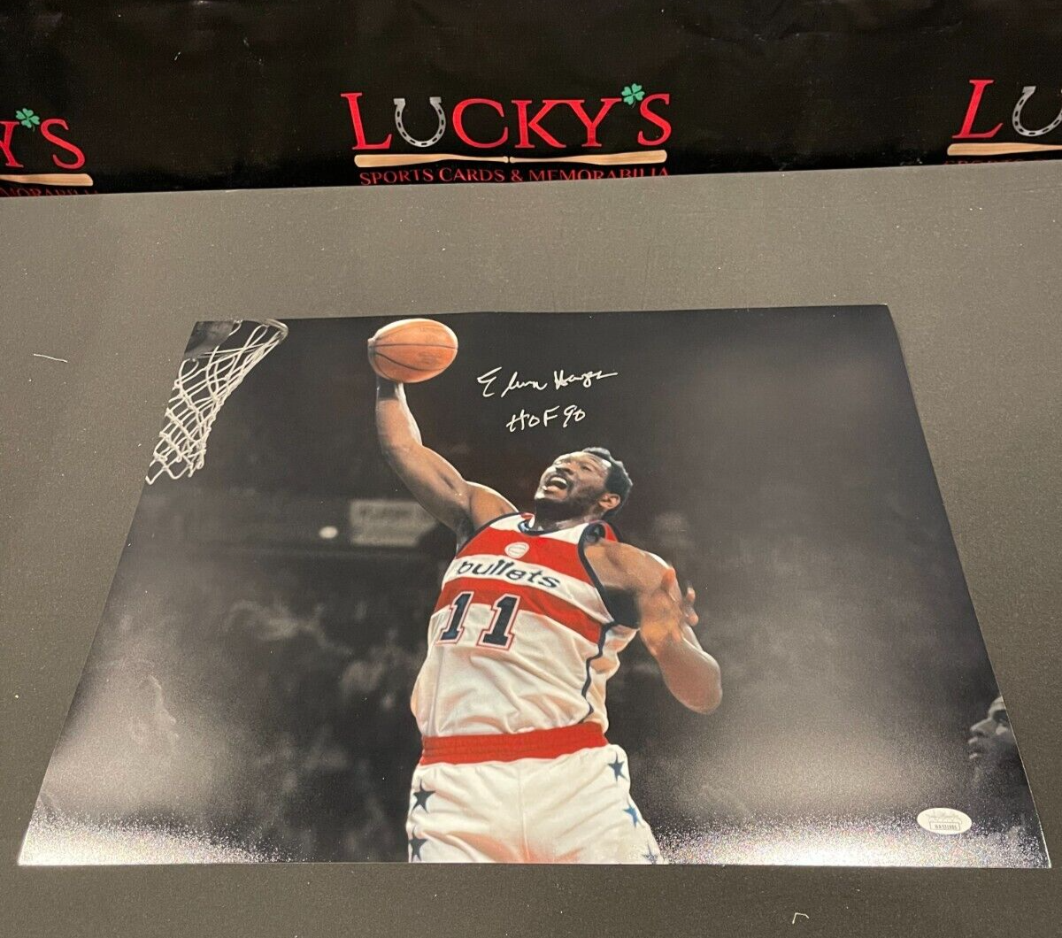 Elvin Hayes Signed Autograph Washington Bullets 16x20 Photo HOF 90 JSA COA0