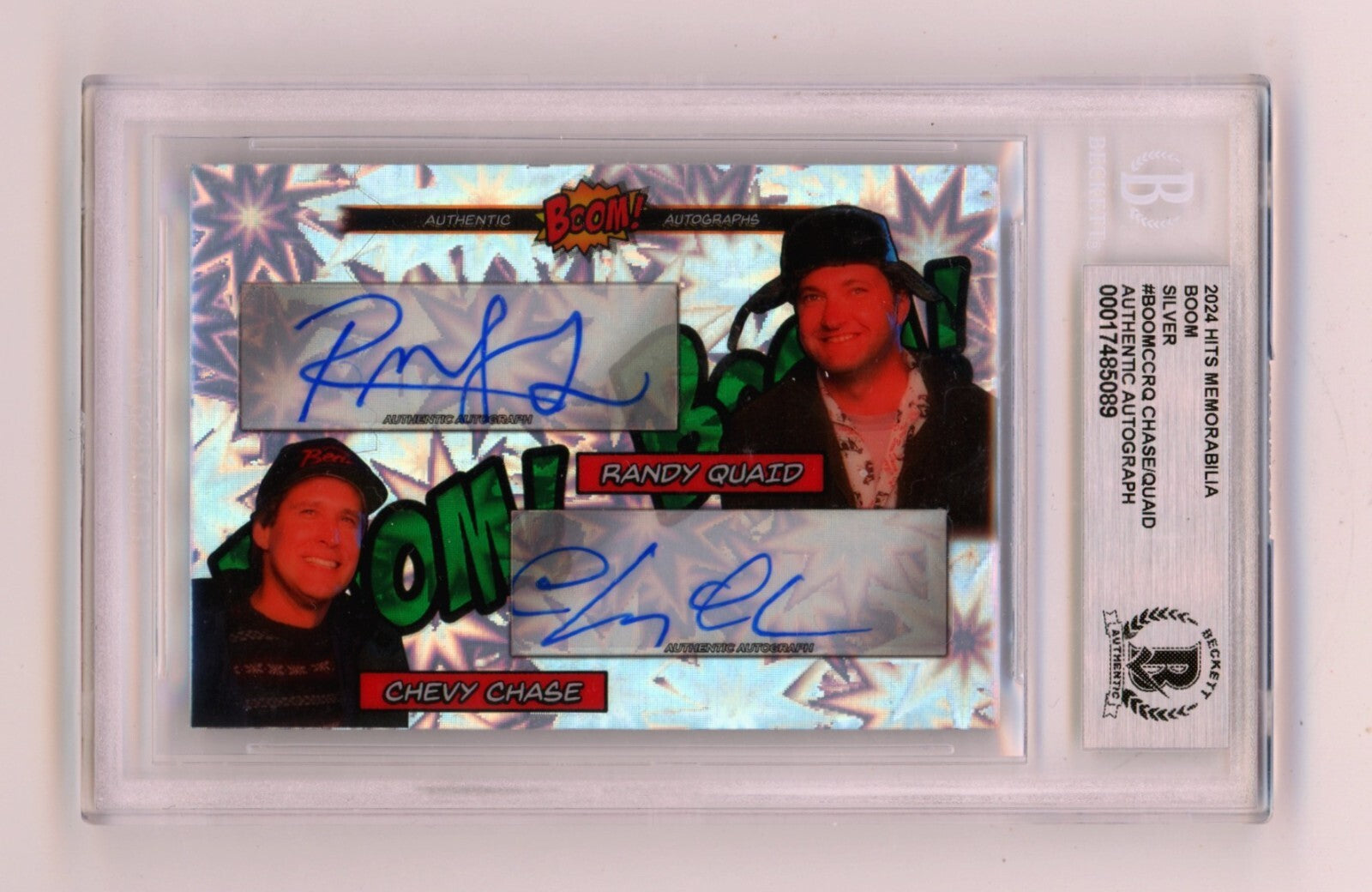 Chevy Chase Randy Quaid 2024 Hits Mem BOOM Silver /10 Signed BGS BAS Auto0