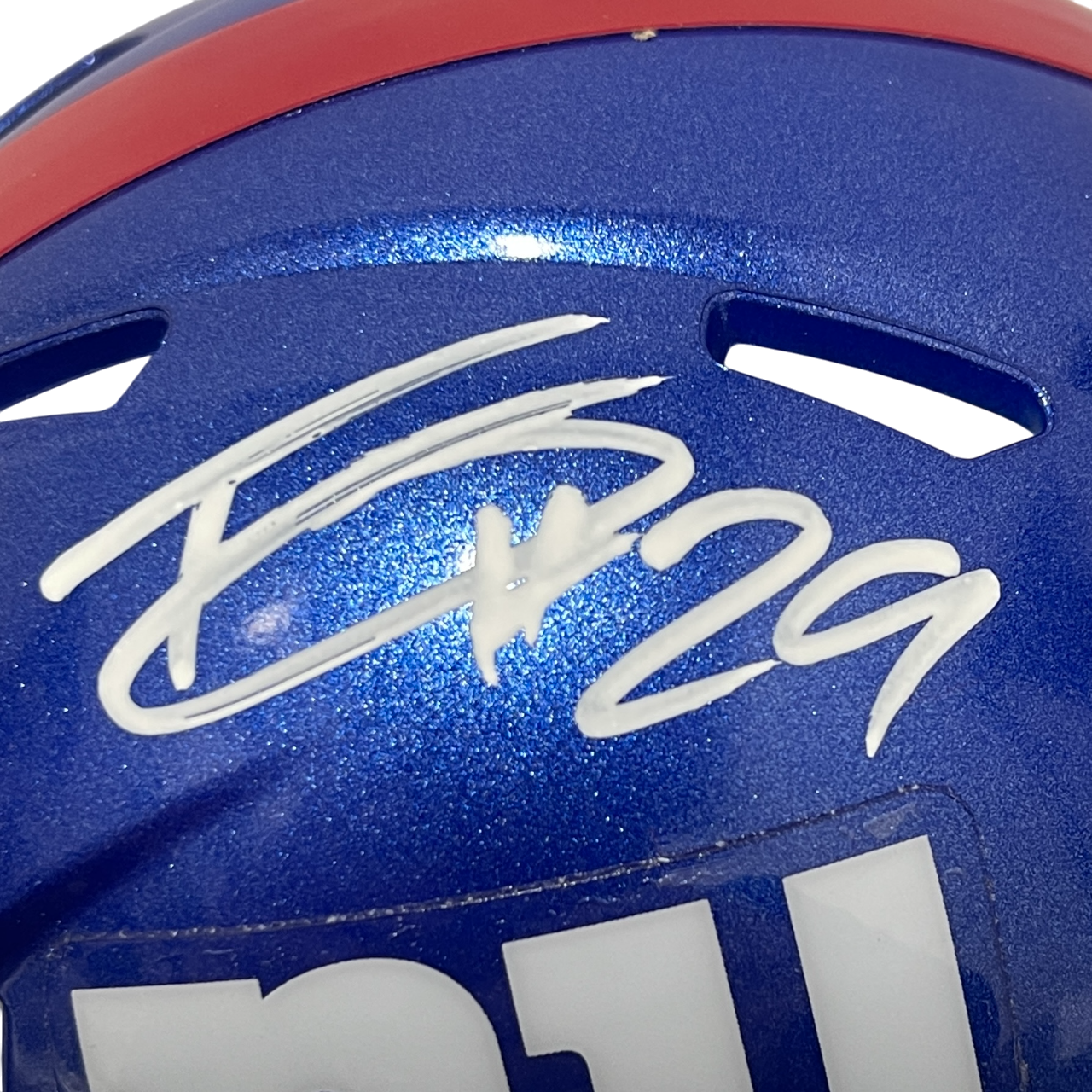 Tyrone Tracy Jr Signed Giants Speed Mini Helmet Beckett Witness BAS COA1
