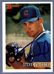 Steve Trachsel Signed 1993 Bowman #172 Rookie RC LSCM COA Chicago Cubs0