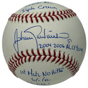 Johan Santana Signed Autographed ROMLB Baseball w/ 4 Stat Inscs JSA COA NY Mets0