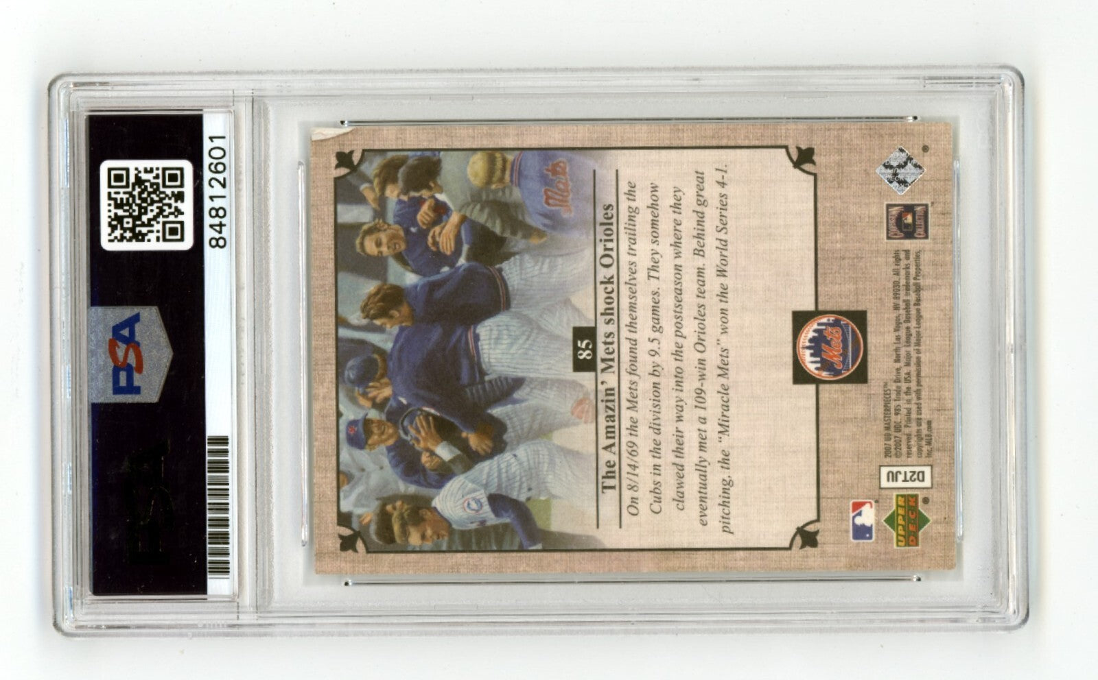 Ed Kranepool Signed 2007 Upper Deck UD Masterpieces #85 1969 WSC Mets PSA Auto1
