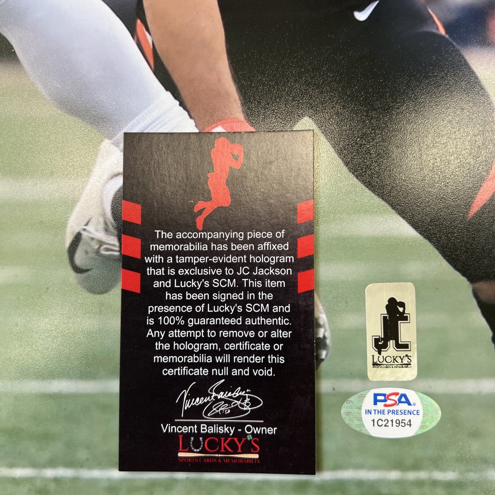 JC Jackson Signed Auto 16x20 Photo PSA ITP COA New England Patriots WHITE INT2