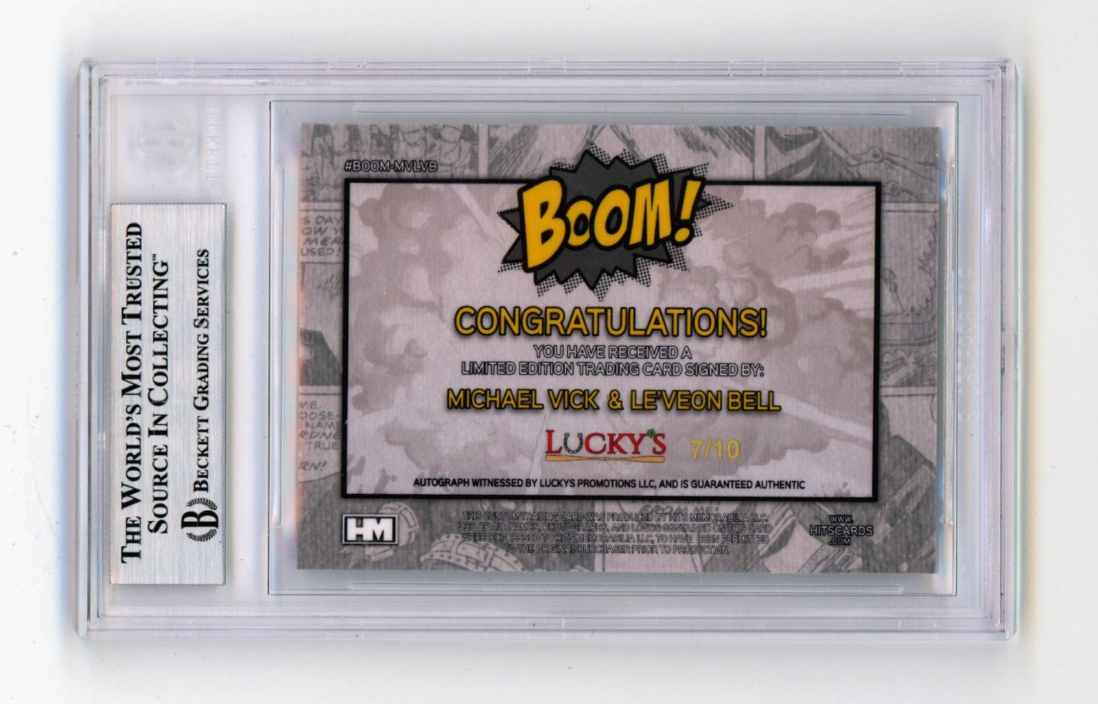 Michael Vick  Le'Veon Bell 2024 Hits Memorabilia BOOM Silver /10 Signed BGS Auto1