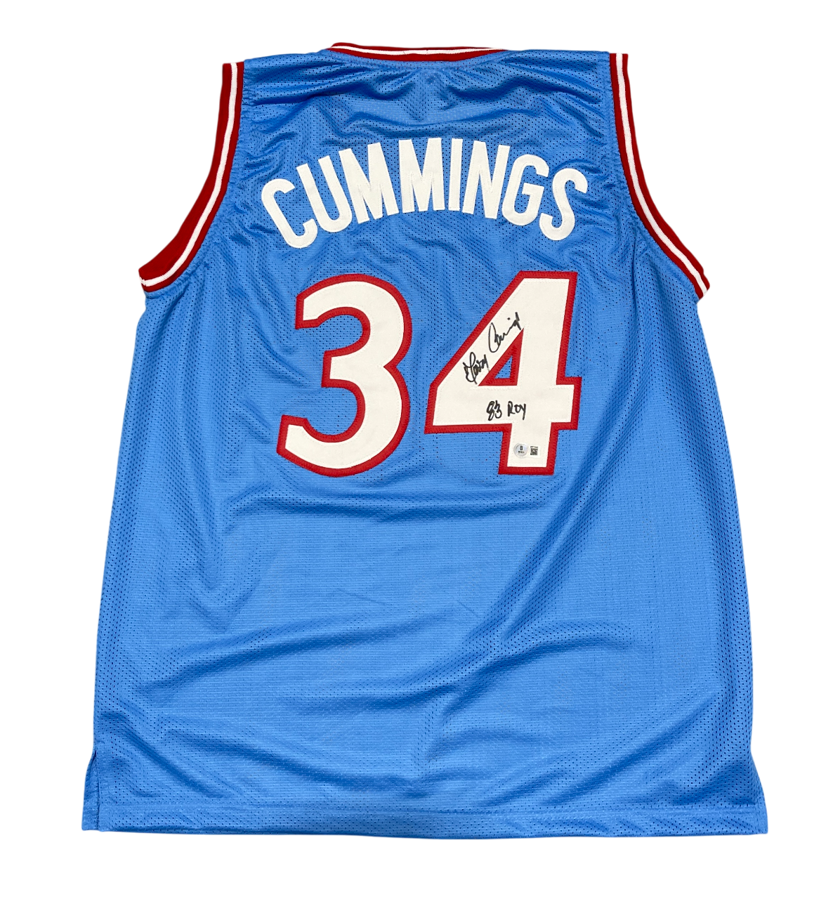 Terry Cummings Signed San Diego Clippers Custom Jersey 83 ROY Beckett W BAS COA0