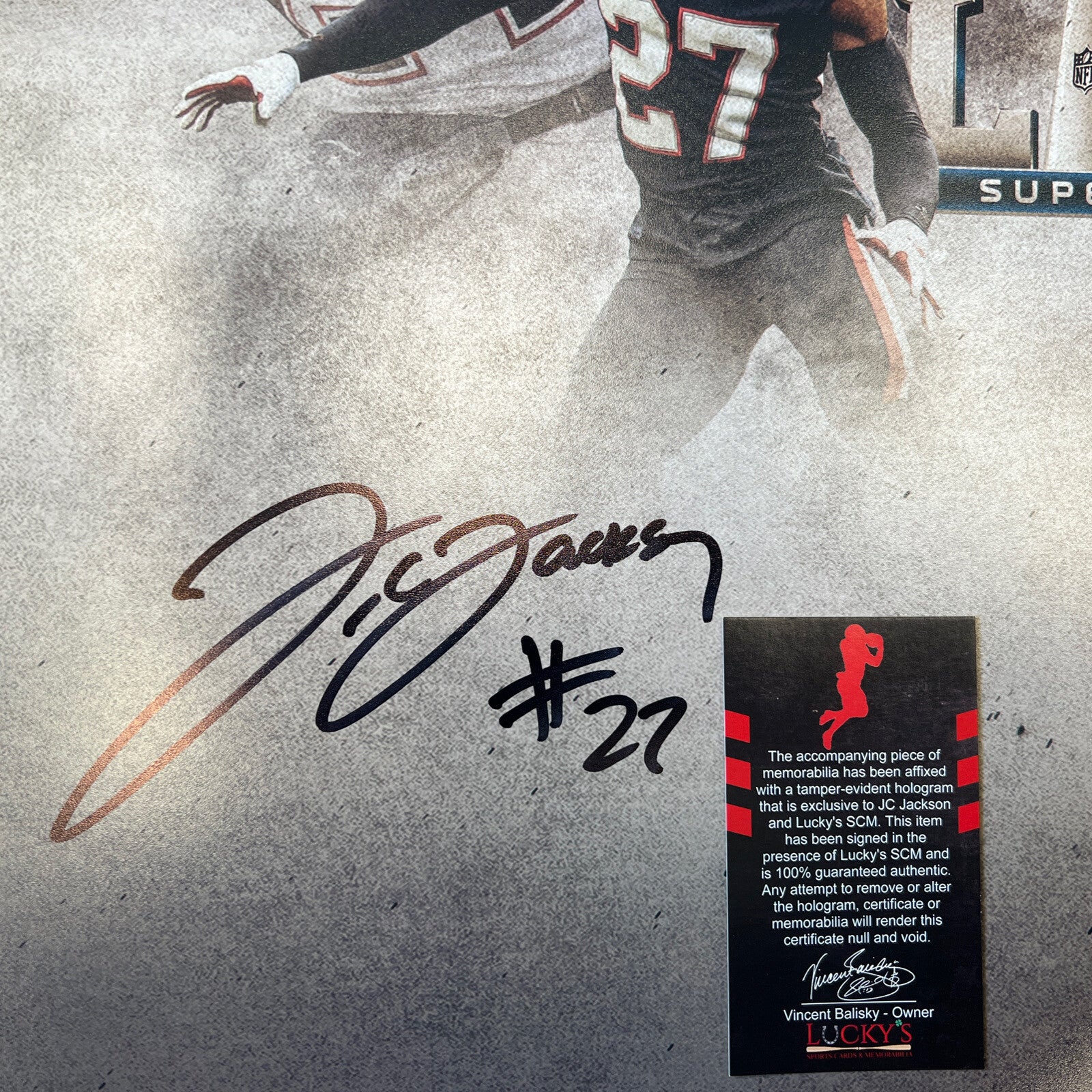 JC Jackson Signed Auto 16x20 Photo PSA ITP COA New England Patriots SB COMPOSITE1