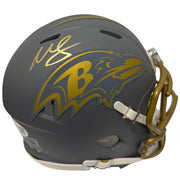 Willis McGahee Signed Baltimore Ravens Slate Mini Helmet JSA Witness COA0