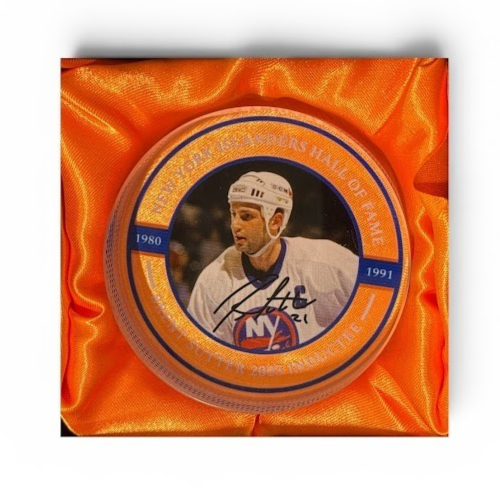 Brent Sutter NY Islanders Commemorative Glass Hall Of Fame HOF Inductee Puck New3
