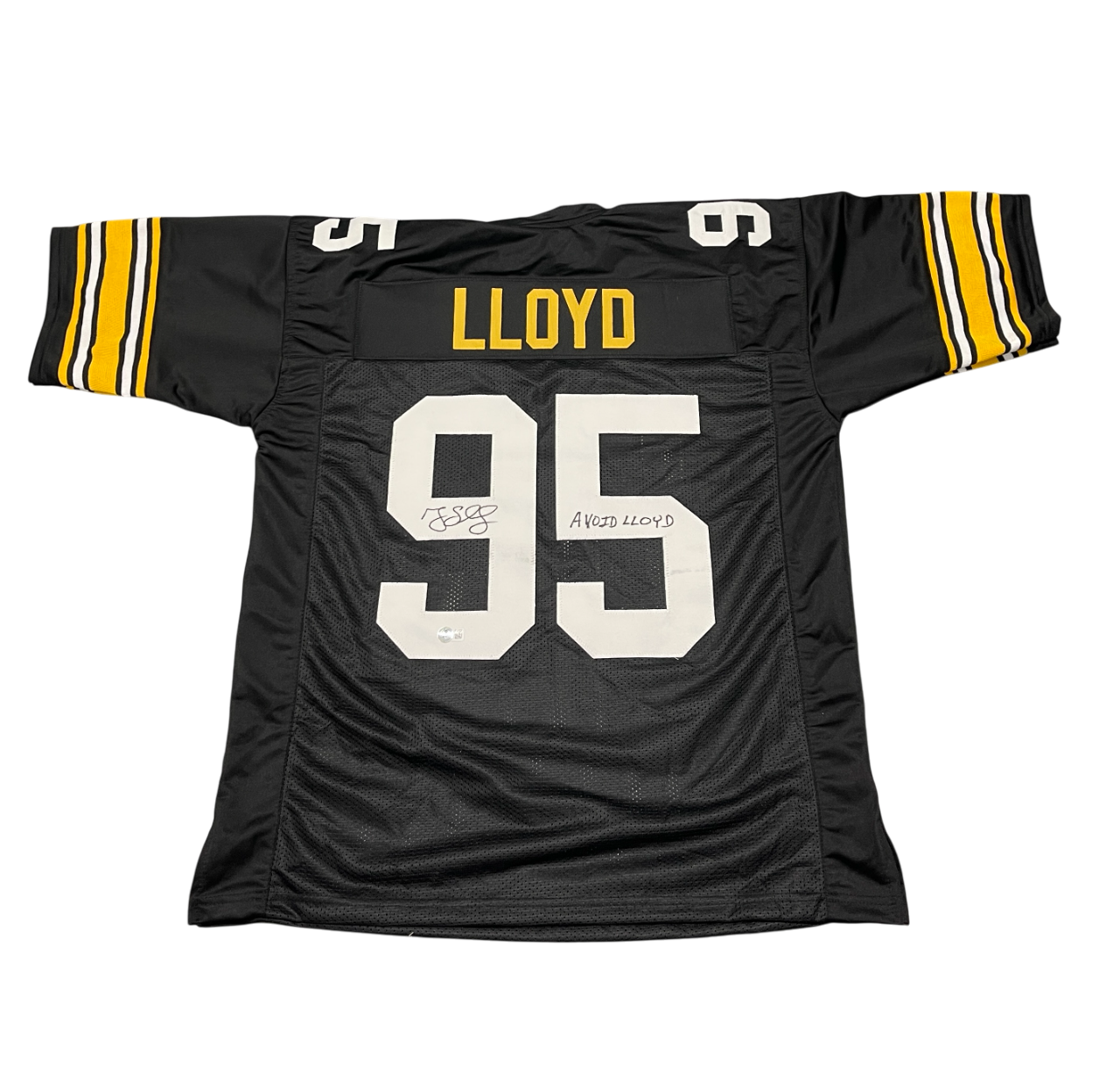 Greg Lloyd Signed Pittsburgh Steelers Custom Jersey Avoid Lloyd Beckett BAS COA0