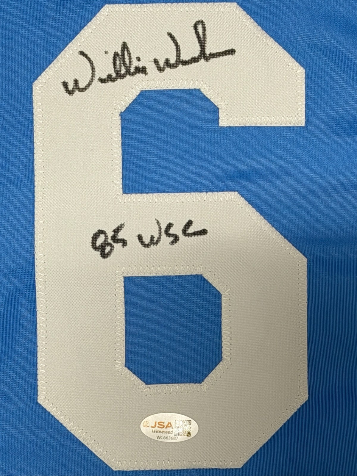 Willie Wilson Signed Kansas City Royals Custom Jersey w/ 85 WSC JSA Witness COA1