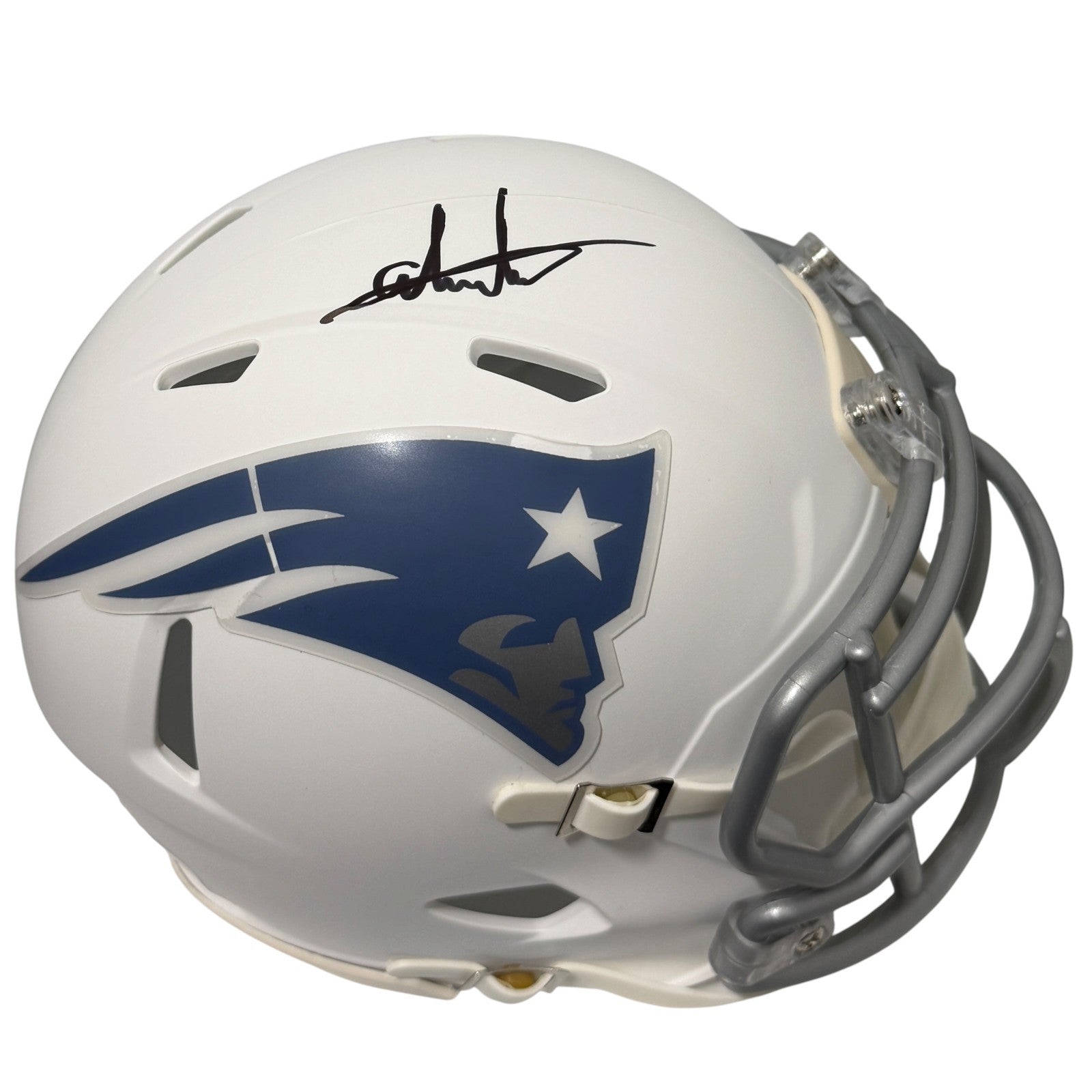 Andres Borregales Signed New England Patriots Rivalries Mini Helmet JSA Wit COA0