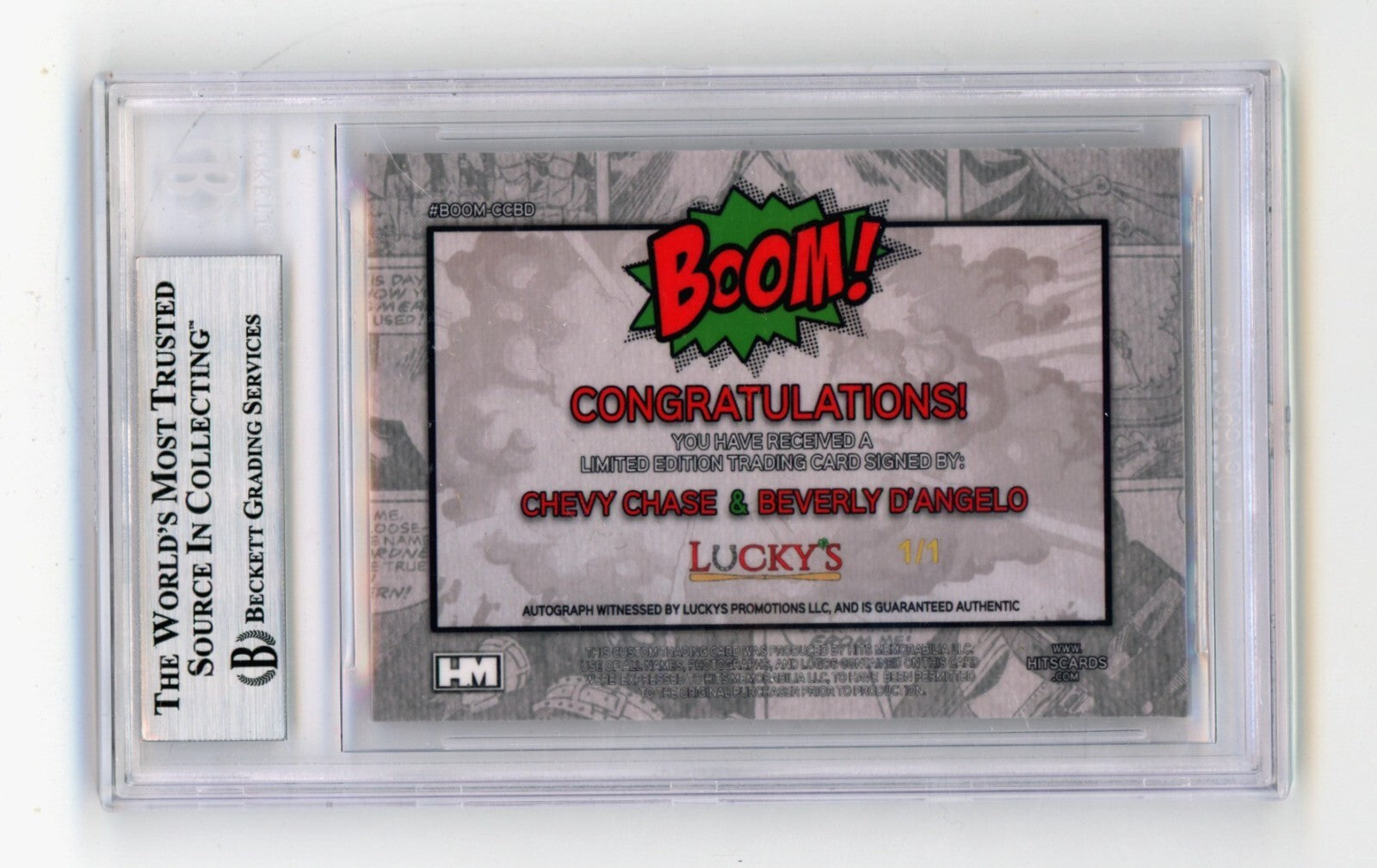 Chevy Chase Beverly D'Angelo 2024 Hits Memorabilia BOOM Red 1/1 Signed BGS Auto1