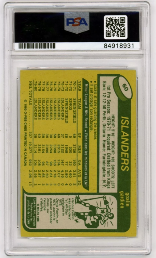 Billy Smith 1980-81 O-Pee-Chee OPC #60 Signed PSA Authentic Auto Islanders HOF1