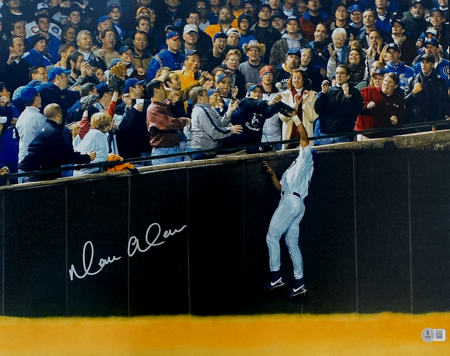 Moises Alou Signed Chicago Cubs 16x20 Photo Beckett Witness BAS COA #2 Bartman0