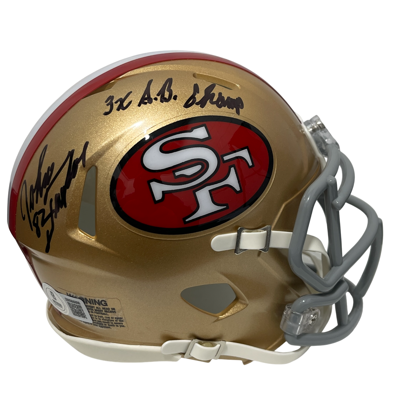 John Taylor Signed 49ers TB Mini Helmet w/ 3x SB Champs Beckett Witness BAS COA0